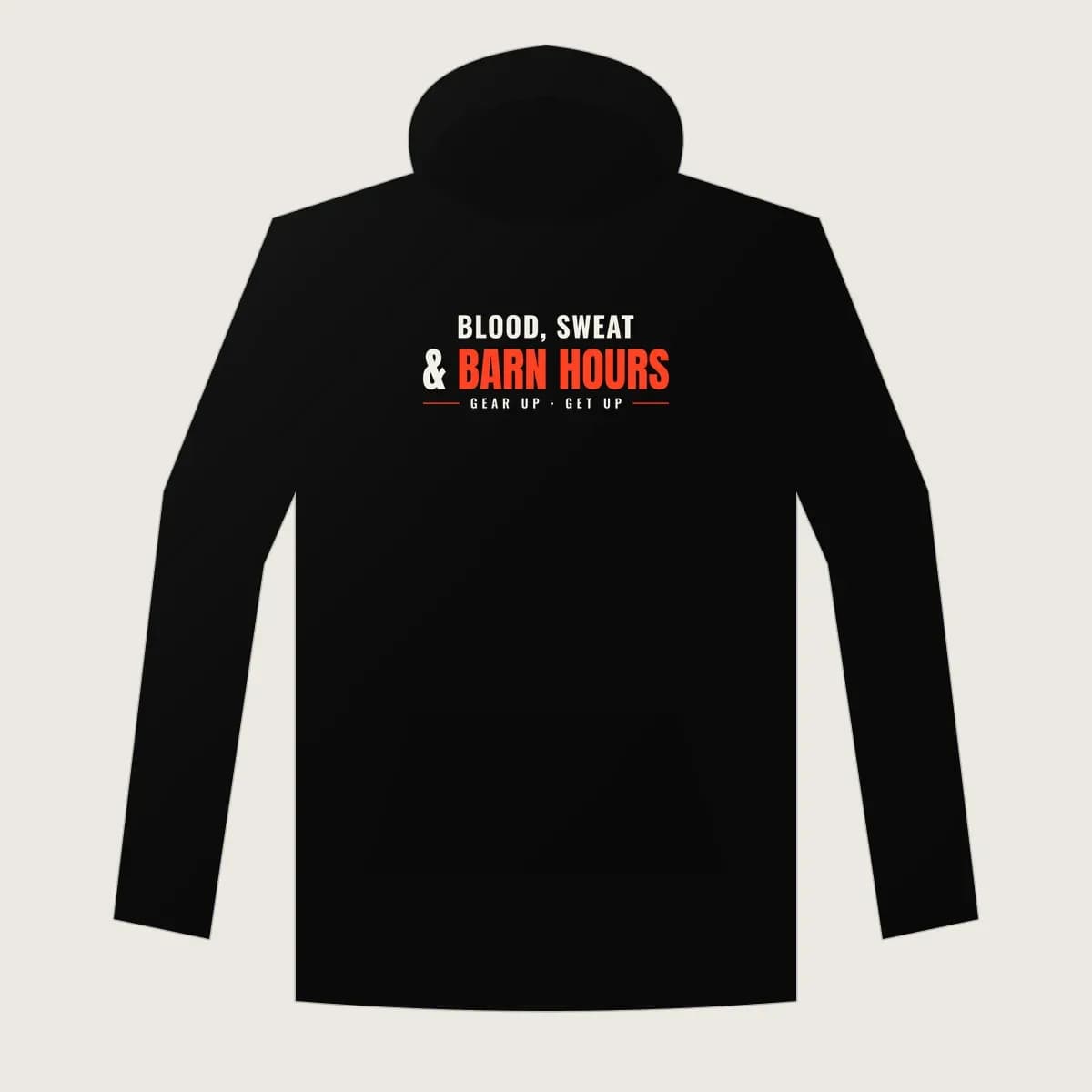 Blood, Sweat and Barn Hours Heavyweight Hoodie in Black