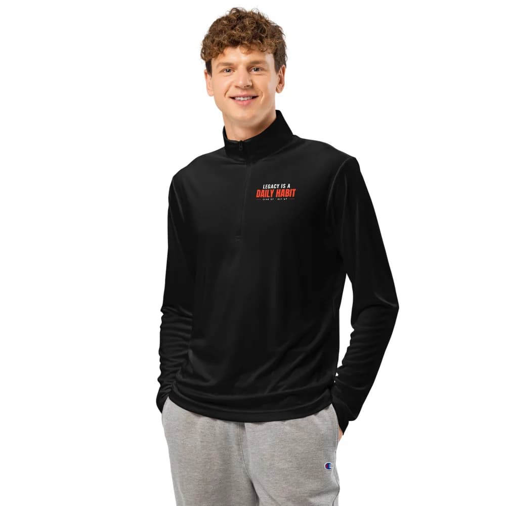 Legacy Is a Daily Habit Performance Quarter-Zip in Black