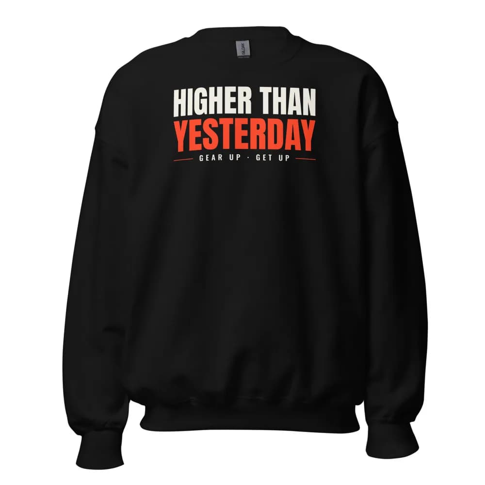 Higher Than Yesterday Crewneck in Black