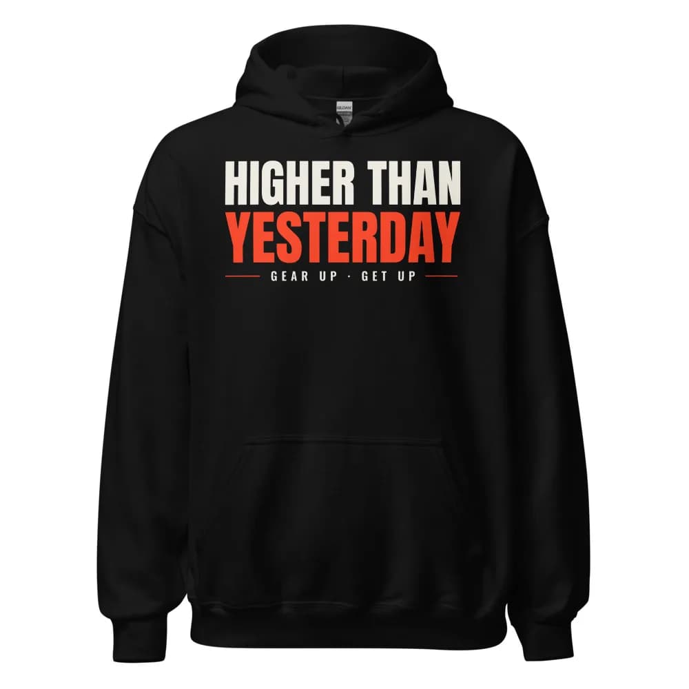Higher Than Yesterday Heavyweight Hoodie in Black