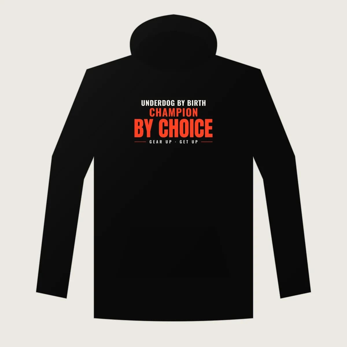 Underdog by Birth, Champion by Choice Heavyweight Hoodie in Black